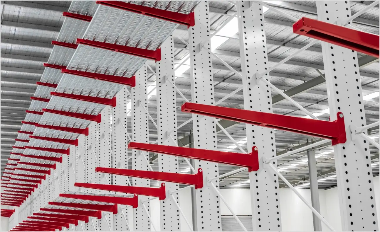 Single-sided cantilever racking installed along wall for efficient long-item storage